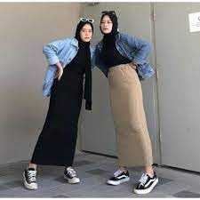 ROK SPAN KNITT PREMIUM/ROK SPAN RAJUT HIGH QUALITY/SPAN PANJANG KNITT