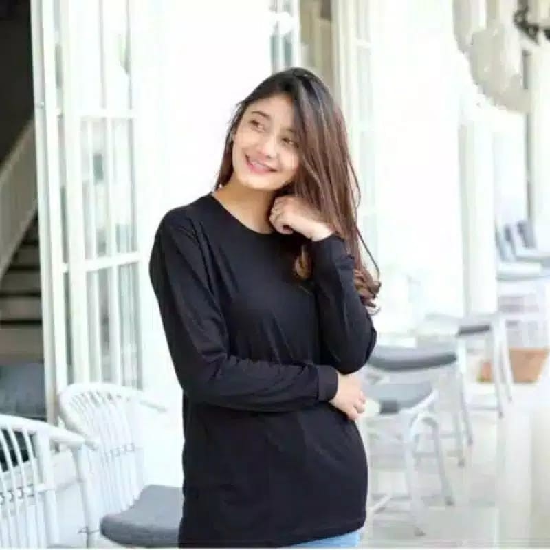 KAOS TANGAN PANJANG KATUN COMBED 30S TANGAN RIB KARET PRIA WANITA