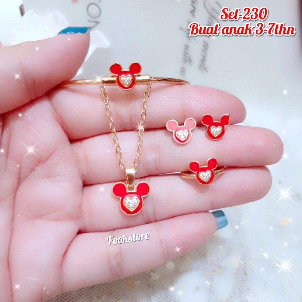 FULL SET KALUNG ANAK 4 IN1 KARAKTER KARTUN/ANTI ALERGI