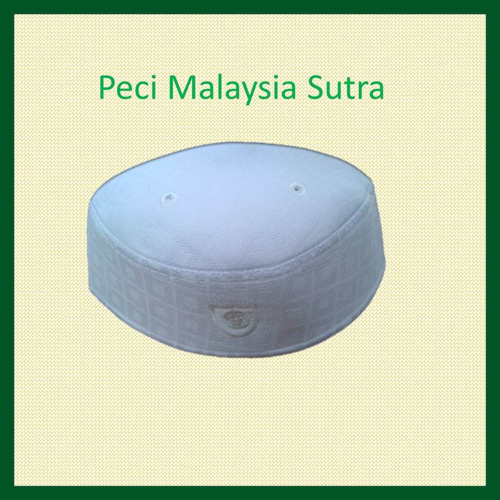 Peci Putih Malaysia Motif Sutra