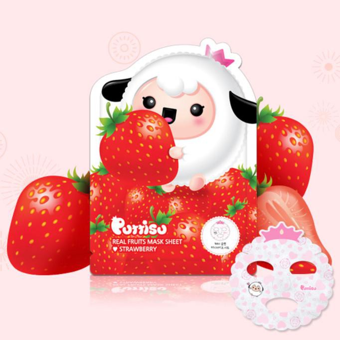 PROMO Masker Wajah Anak - Puttisu Real Fruits Sheet Mask Strawberry TERMURAH
