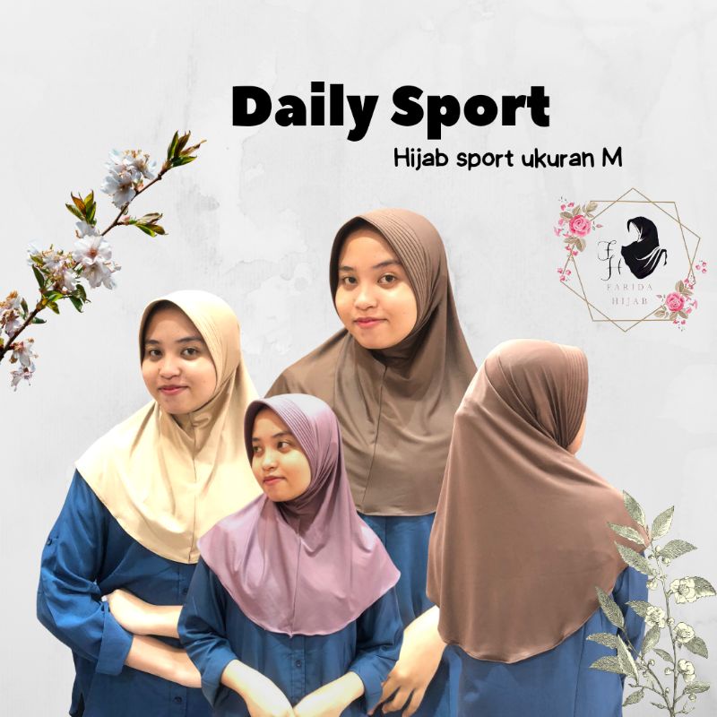 Hijab instant Daily Sport // Sport hijab menutup dada // Sport olahraga