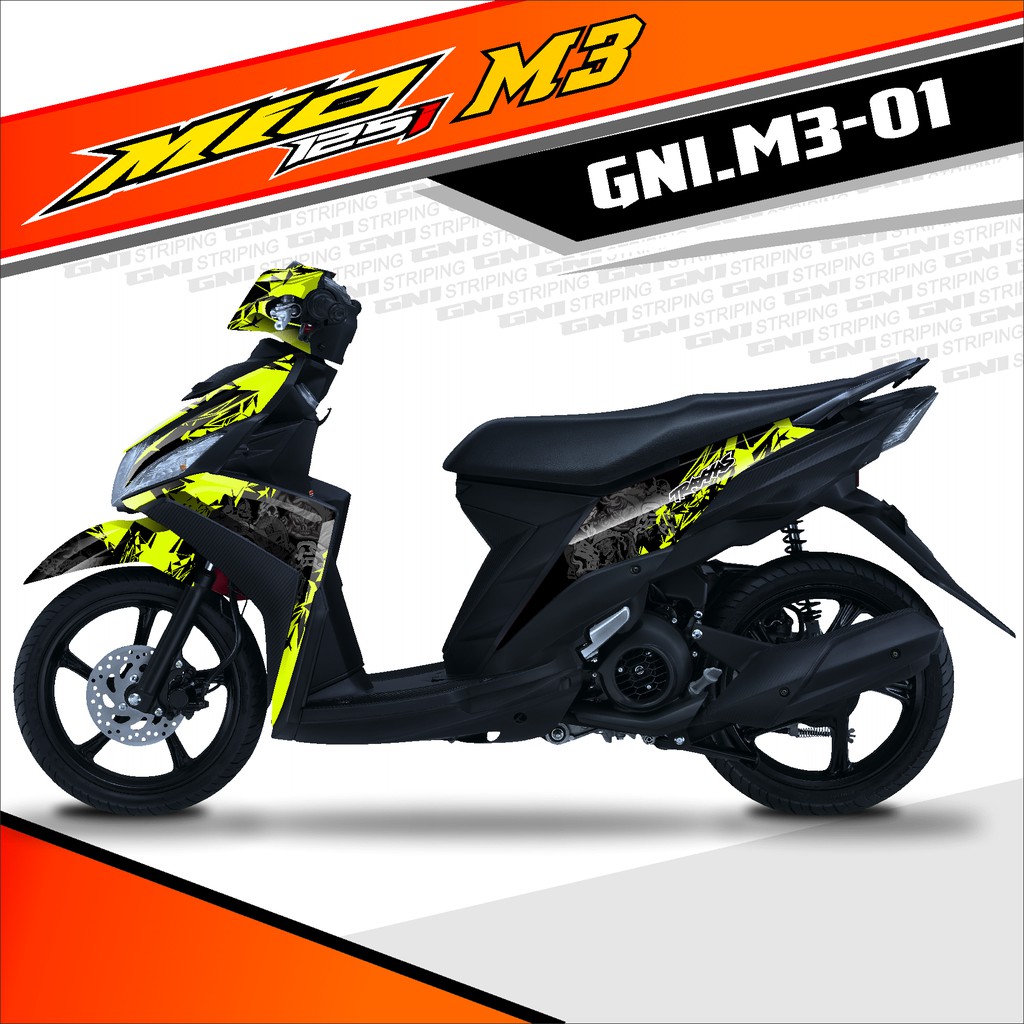 Decal Stiker Sticker yamaha Mio m3 / MIO Z MERAH full body-Dekal Stiker GRAFIS MINIMALIS - GNI - 01