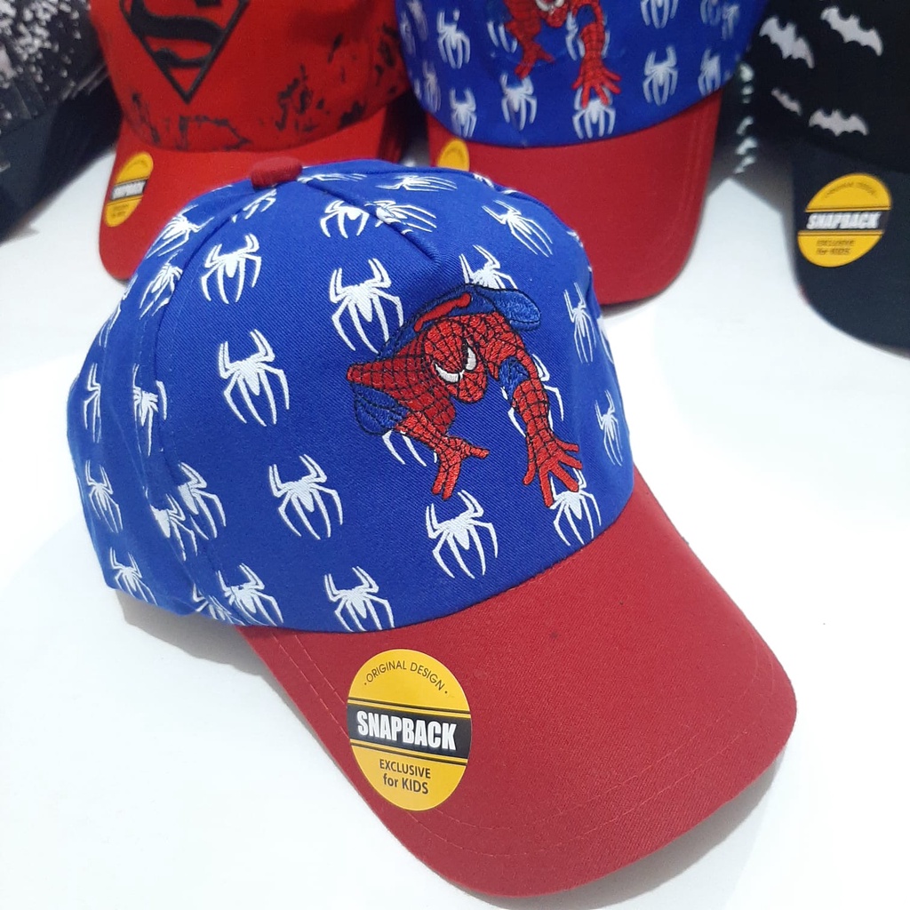 TOPI ANAK SUPERHERO BABY SPACE FULLPRINT DAN SPACEKIDS LOGO BORDIR SIZE 2-6 TAHUN-SPACEKIDS SPIDER 03