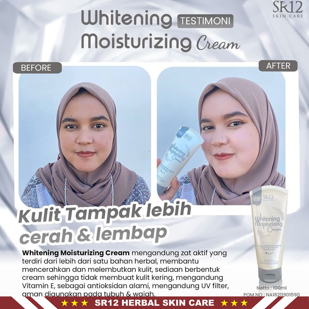 Whitening SR12 - Whitening Moisturizing Cream - Whitening Night Body Lotion - Lightening Body Lotion - Hand Body Lotion SR12 Skincare - HB Pemutih