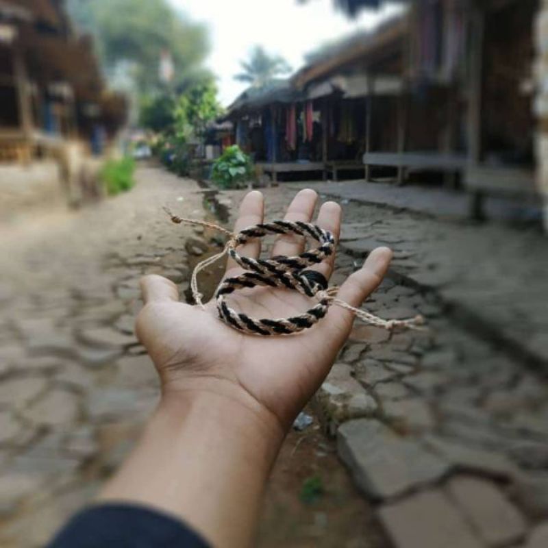 Gelang etnik kulit kayu alami, gelang khas baduy