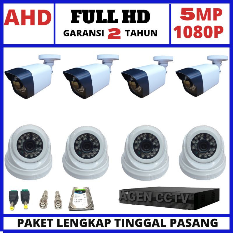 Paket cctv 8 channel 8 kamera lensa 5mp 1080p ic sony 4 indoor 4 outdoor  garansi 2tahun