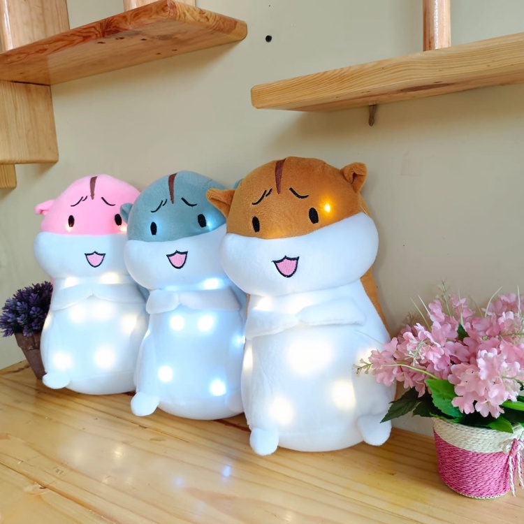 Boneka Hamster LED Bisa Nyala Murah/Boneka Lucu/Boneka Viral/Boneka Terlaris/Boneka Kado Untuk Pasangan Berlabel SNI