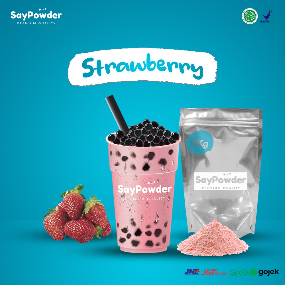 Bubuk Minuman Strawberry 1000gr Mix Sugar serbuk minuman Best Seller / minuman bubuk / premium powder drink / minuman kekinian