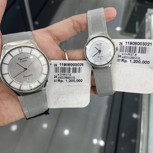 JAM COUPLE AC8331 | AC 8331 SEPASANG WARNA SILVER DIJAMIN ORI