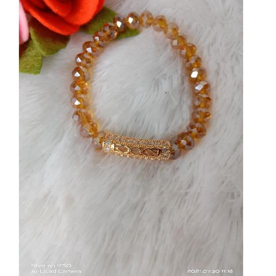 Modern.. Gelang tangan wanita // gelang kristal // gelang kristal variasi perhiasan lapis emas //rep
