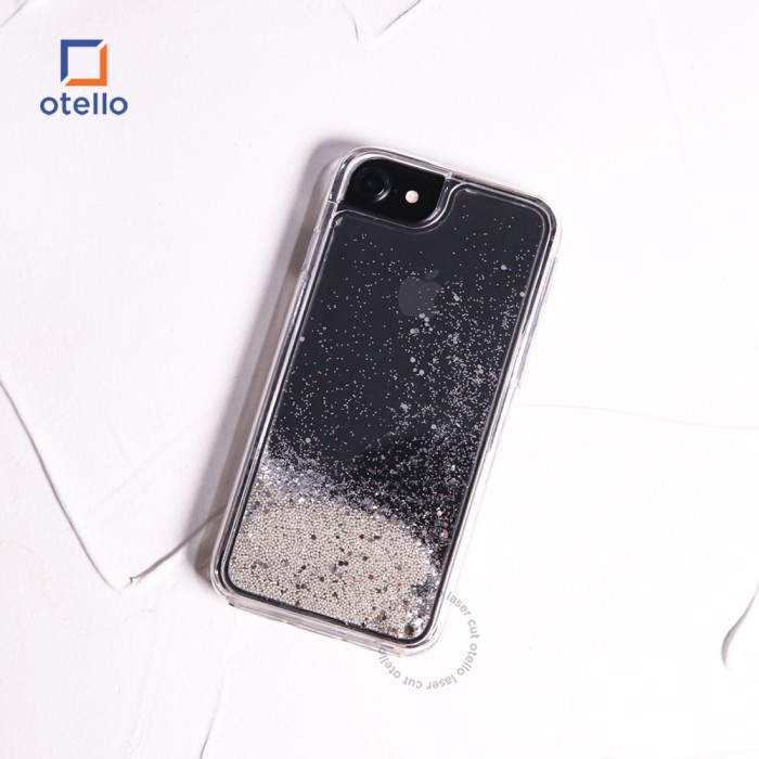 Otello Silver Liquid Glitter Premium Casing iPhone Case Mewah Unik