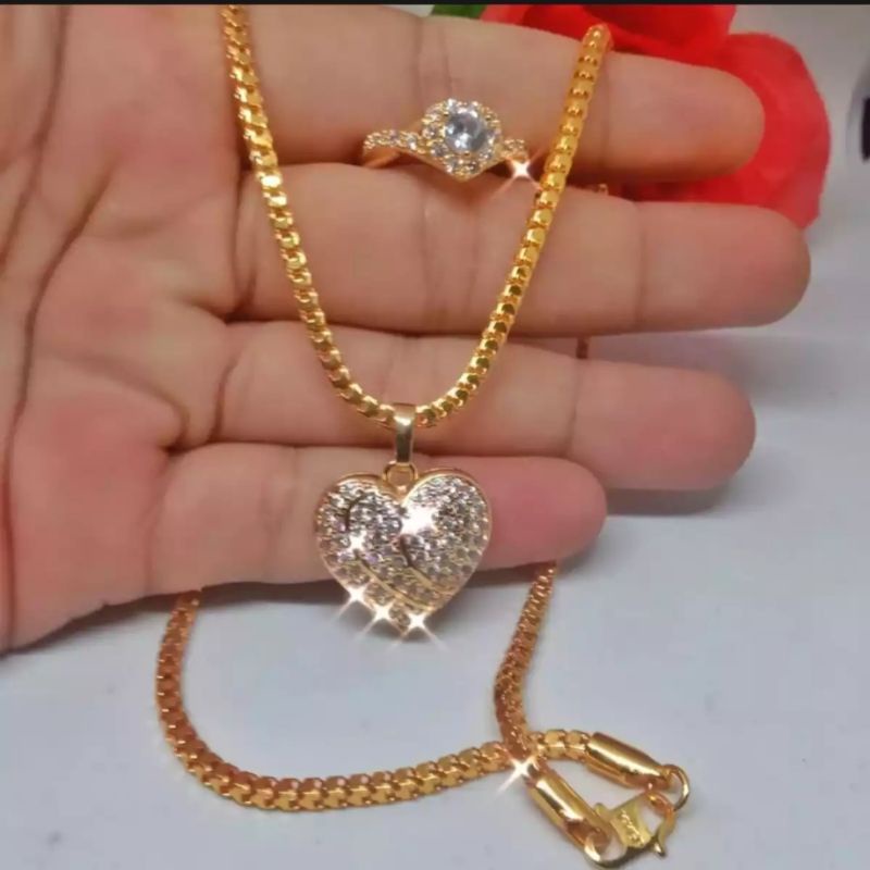 set perhiasan wanita dewasa kalung free cincin 17