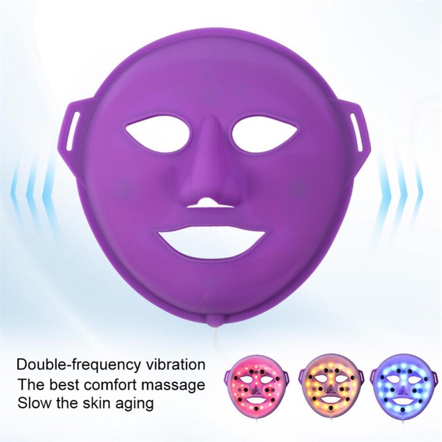 new Vibration Topeng PDT 3 warna pijat led light face photon therapy ungu