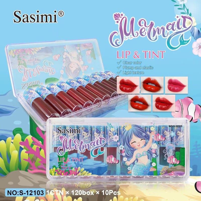 [PER PACK] LIP TINT SASIMI LIP COLORS KARAKTER ISI 10 PCS