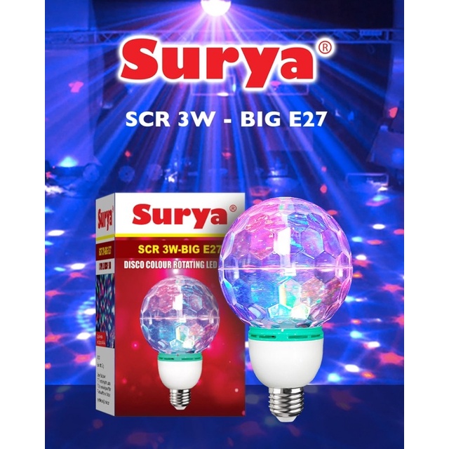 Jual SURYA LAMPU DISCO SCR 3W (BIG E27) / LAMPU DISKO WARNA-WARNI 3W