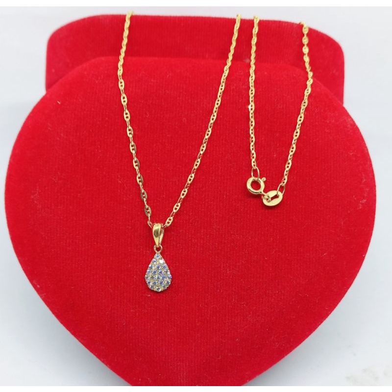 KALUNG PERAK 925 ASLI LAPIS EMAS/KALUNG MINI CAR*TIER+LIONTIN TEARS MP FULL/KALUNG ASLI SILVER/KALUNG FASHION WANITA