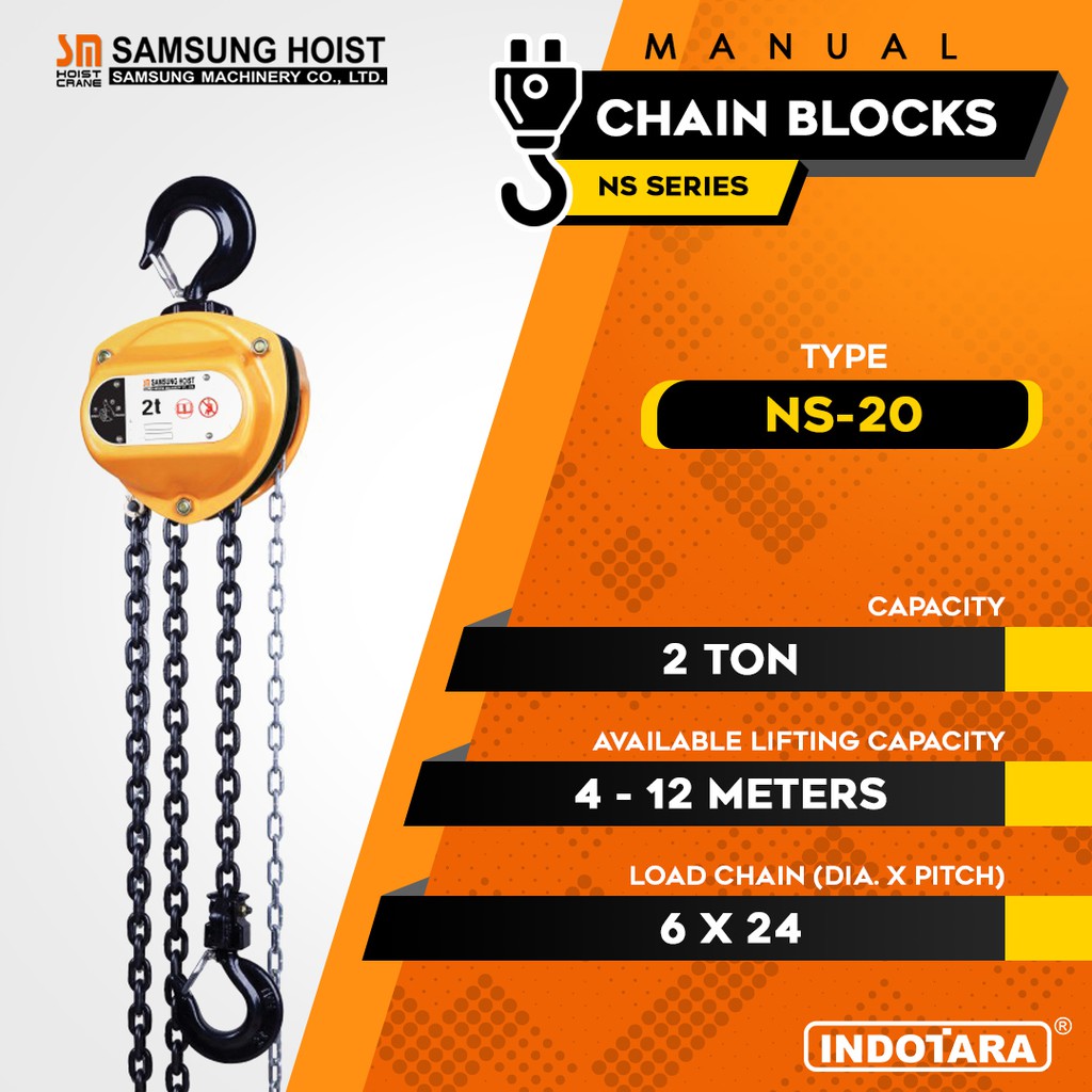 Manual Chain Block Katrol Takel 2 Ton Samsung NS20