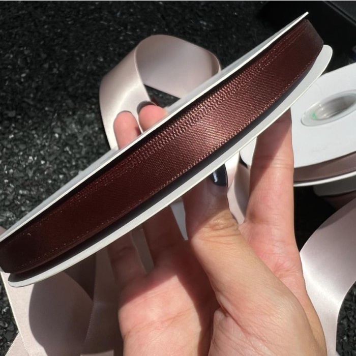 

Premium Satin Brown Series /Pita Coklat satin 1&5cm per Meter - Cokelat, 1cm