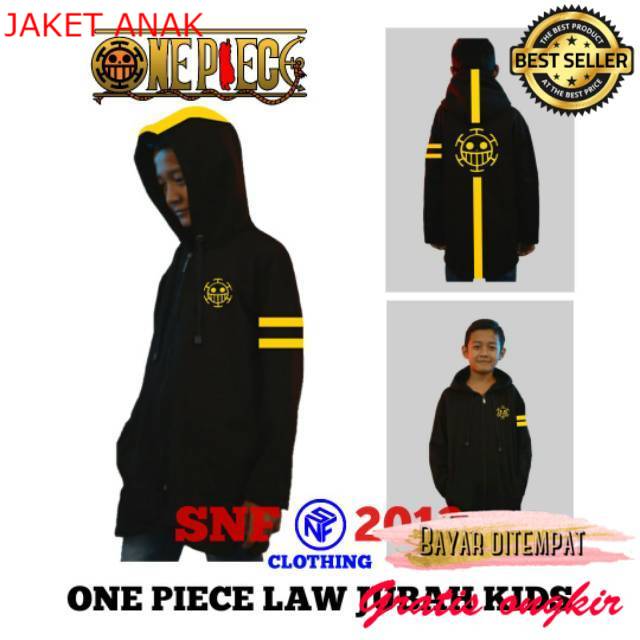 Jubah anime anak One piece trafalgar law jaket sweater anime m l keren distro s lucu anime distro s