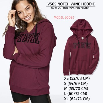 Sweater Hoodie Wanita Terry Pullover Casual (VS05 NOTCH HOODIE)-6