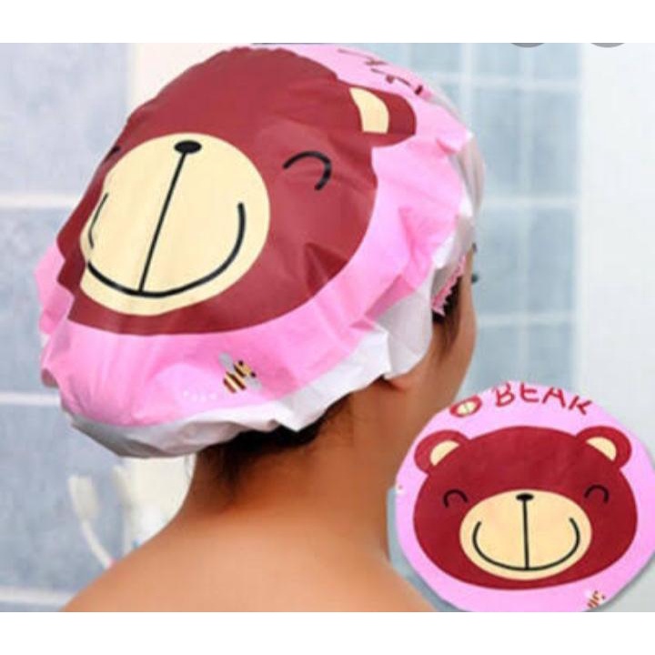 shower cap (ISI 2PCS ) motif topi keramas bath mandi bathroom hats hair caps anti air waterproof motif