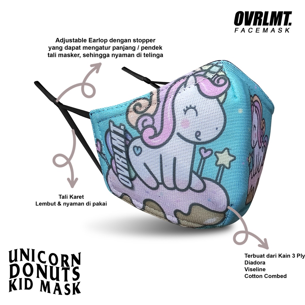 Masker Unicorn / masker anak Overlimit