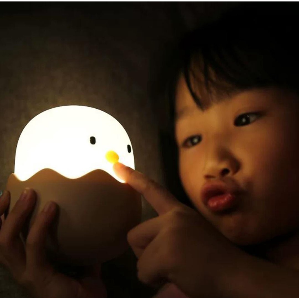 Lampu Tidur Anak Lucu Silicon Egg Shell Lampu Unik Silicone Chick Lampu Tidur Malam Bentuk Telur Ayam