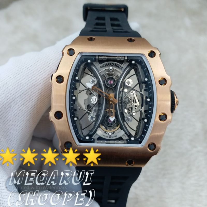 JAM TANGAN COWOK RICHARD RM53-01 BLACK ROSEGOLD SWISS ETA