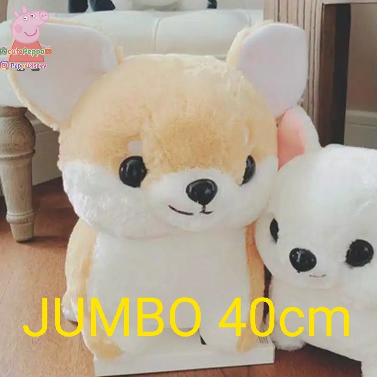 Boneka anjing import jumbo chihuahua impor 40 cm corgi shiba Inu plush