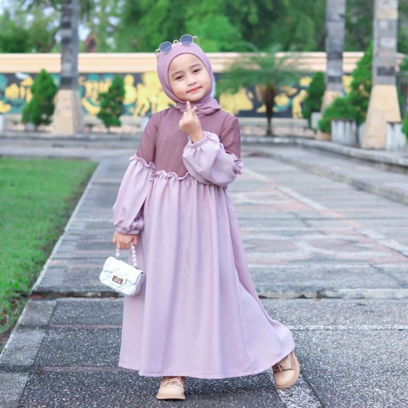 GAMIS MUSLIM ANAK ZHAFIRA DRESS SERIES TERBARU 1-7TAHUN