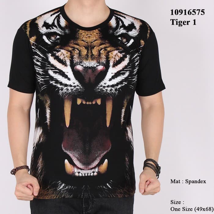Baju Kaos MACAN HARIMAU tiger 3D animal binatang satwa pria