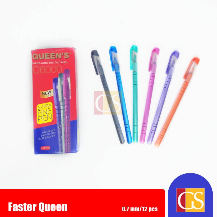 

Pulpen Queen's C6000 Hitam 0.7mm LUSIN 12Pcs