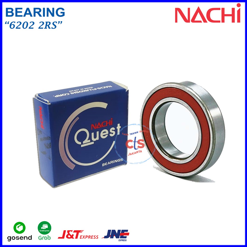 Nachi Ball Bearing 6202 2RS Japan- Laher Pompa Air Dan Motor