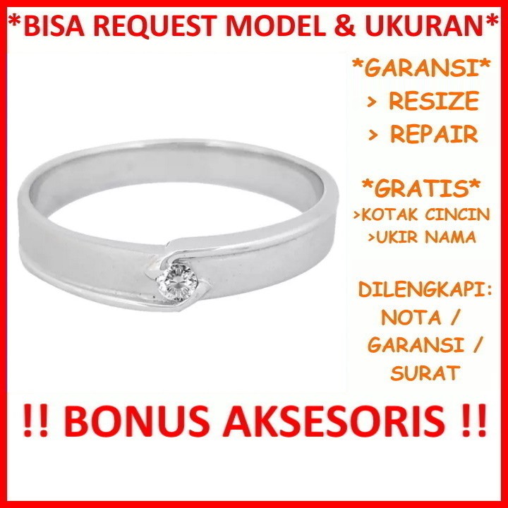 Gratis Tulis Nama Bisa Pesan Model Garansi Silver Asli Cincin Kawin Perak Nikah Tunangan Id640