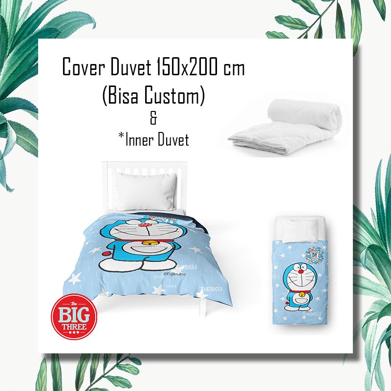 Kendra Duvet Cover &amp; Inner Duvet Ukuan 150x200 Motif Custom - Doraemon Cactus Bear