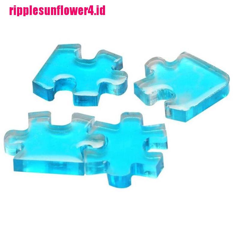 4pcs / set Cetakan Resin UV Bentuk Puzzle Bahan Silikon Untuk Liontin Perhiasan