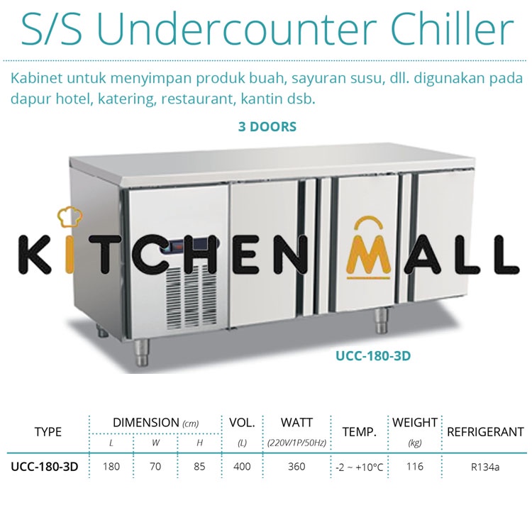 GEA UCC-180-3D UNDERCOUNTER CHILLER 3 PINTU - KULKAS MEJA RESTORAN