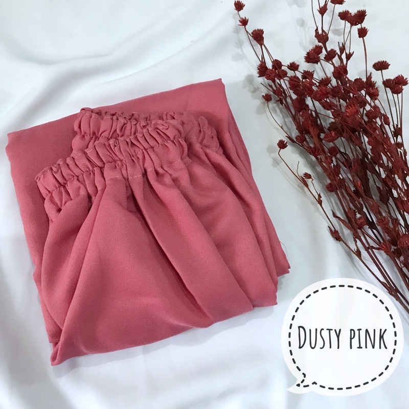 ROK PANJANG MOSCREPE PREMIUM TIDAK NERAWANG-Moscrepe dustypink