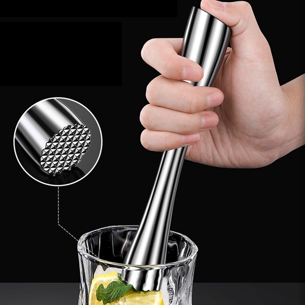 Rebuy Mojito Muddler Bar Bartender Old Fashioned Stainless Steel Masher Stirrer Alat