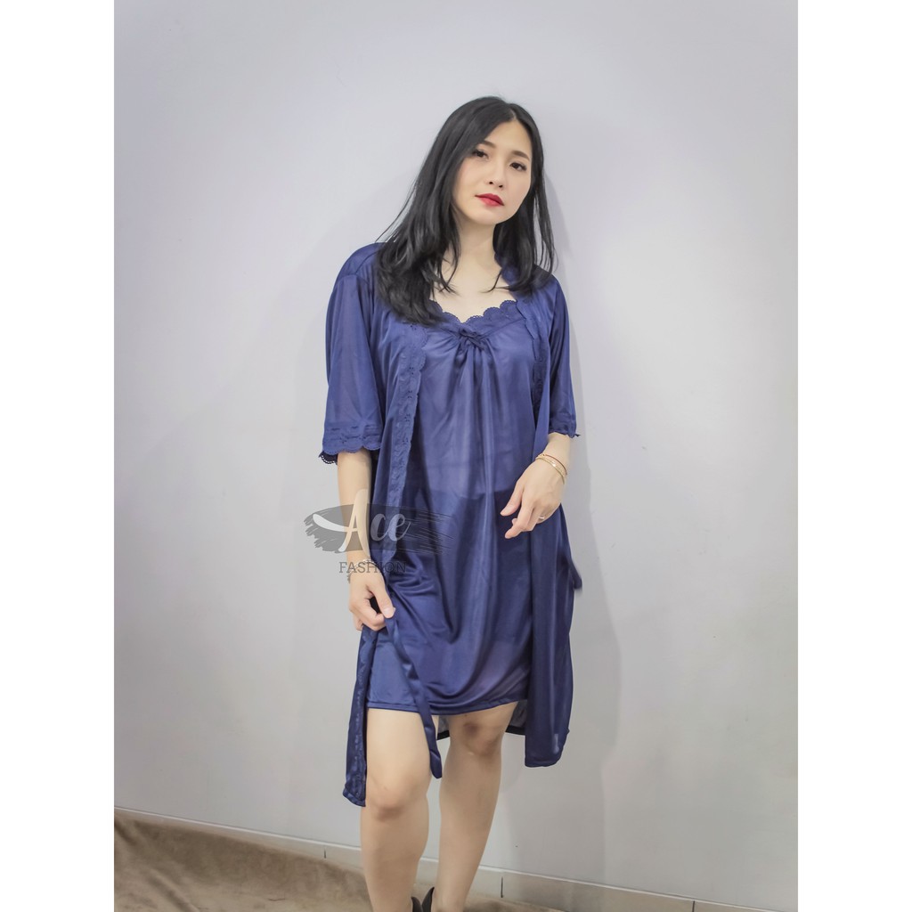 BAJU TIDUR ANAK DEWASA COWOK CEWEK KKIK / AFI - EC - Kimono 2in1 Carol / Triana Kimono Sleep Wear