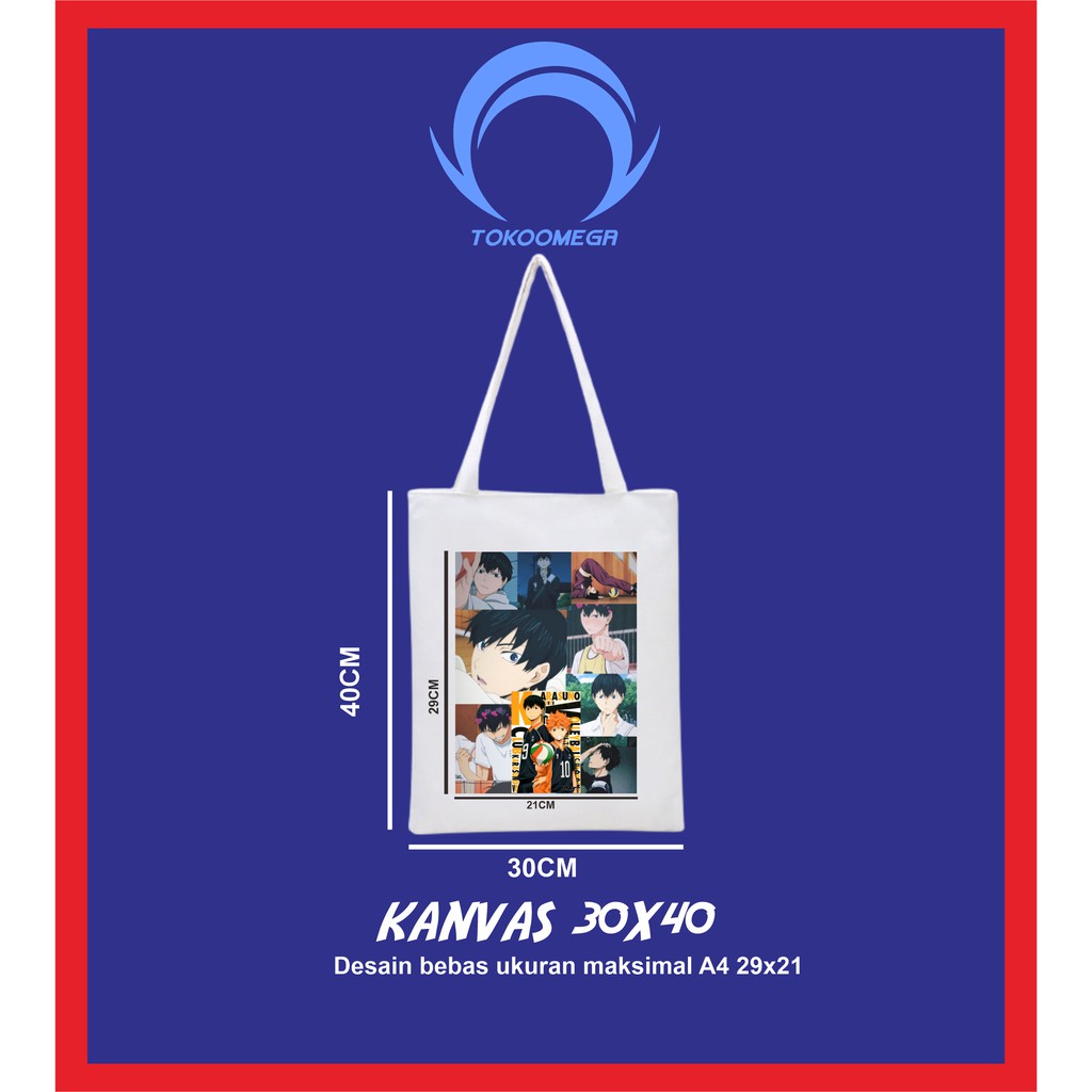 TOTE BAG CUSTOM KANVAS RESLETING 30x40 PREMIUM BABY CANVAS