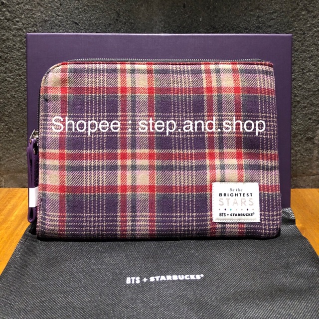 Starbucks X BTS - Pouch Clutch Denim - Be The Brightest Star - Rare Collector Edition