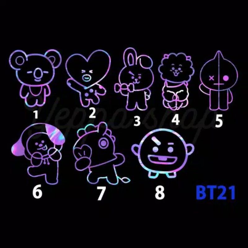 

sticker hologram bt21 version