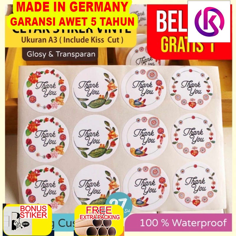 

Murah Cetak Stiker Label Vinyl / Transparan A3+ CUT / Cetak Label Kemasan - Transparant