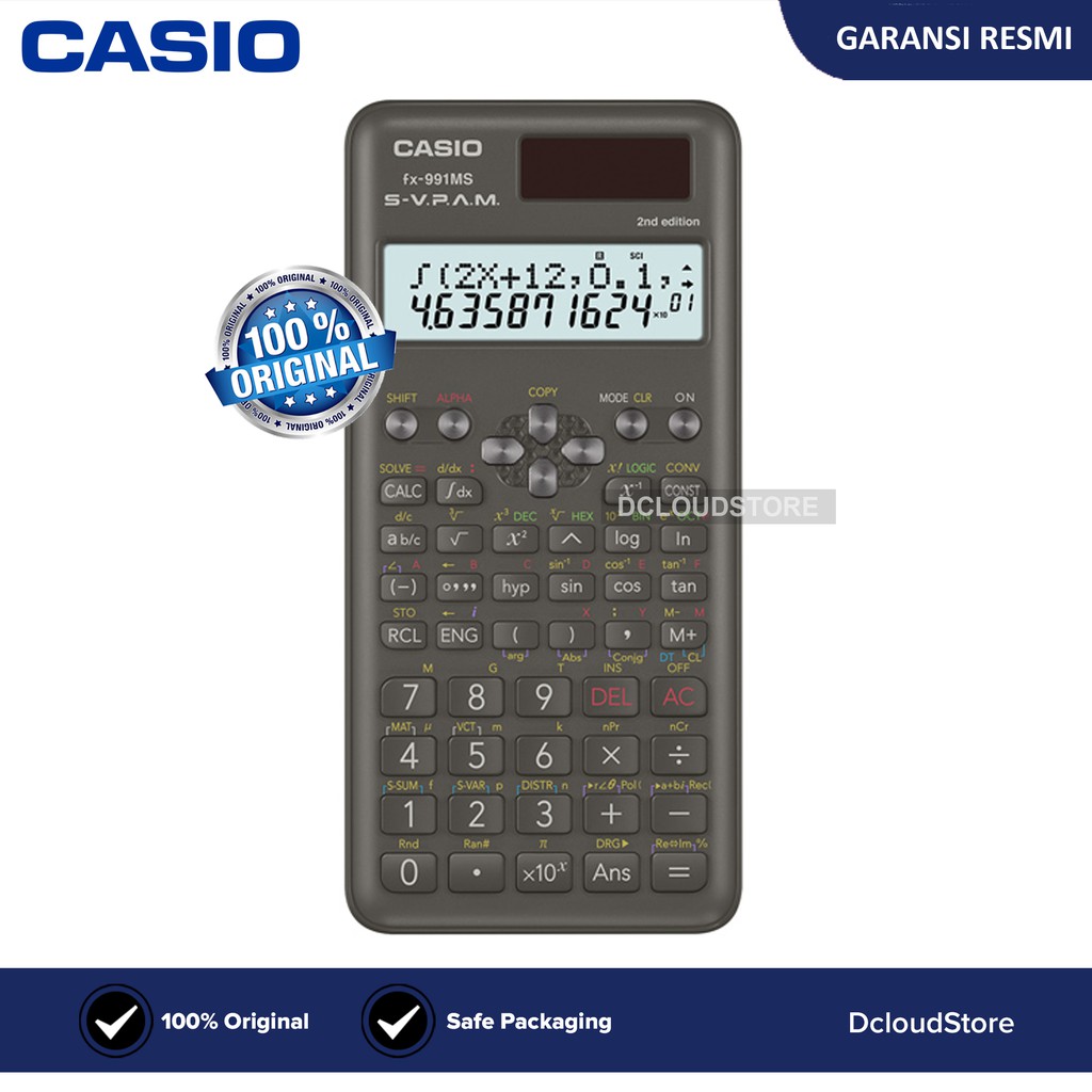 

Calculator Original Casio FX-991MS Scientific Kalkulator Ilmiah Kuliah FX991MS