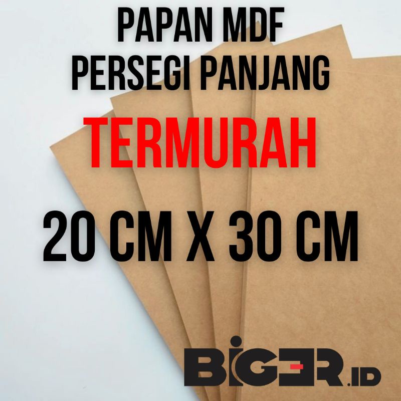 Papan MDF 20cmX30cmX9mm / Papan MDF polos 20X30 / Papan Kayu MDF Lembaran 3mm 20X30 Bahan MDF Potong