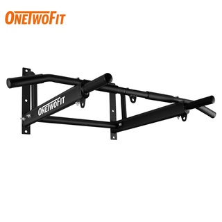 OneTwoFit Wall Mounted Pull Up Bar with More Stable 6-hole Design for Indoor and Outdoor Use