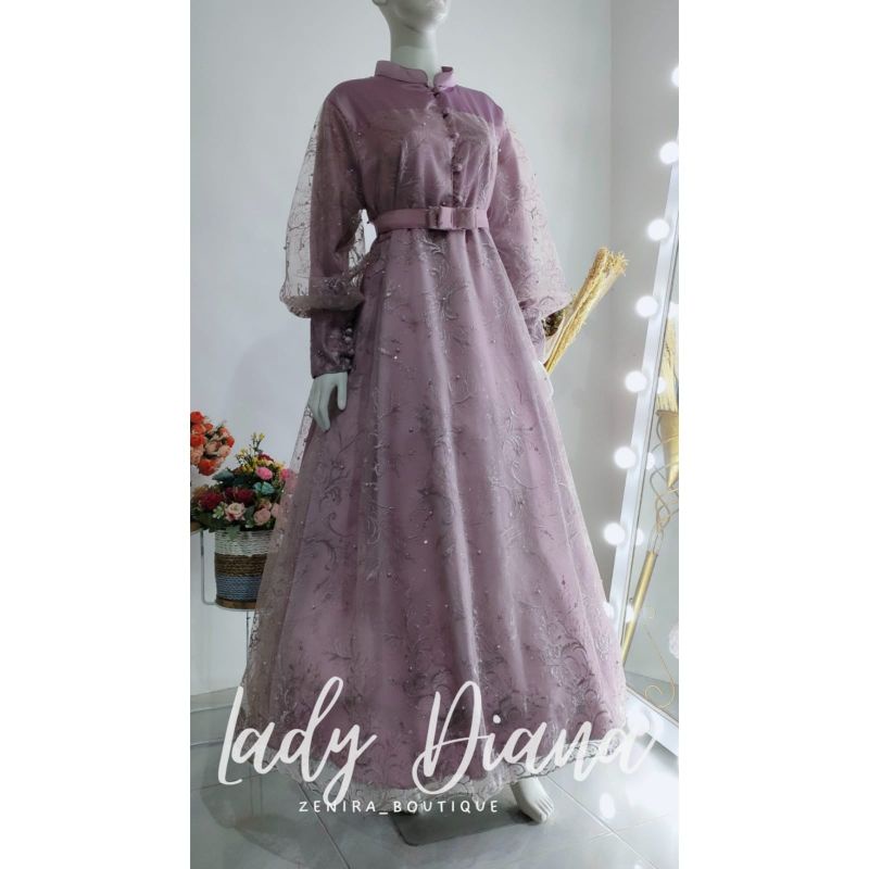 LADY DIANA GAUN pesta pengantin mewah full tulle bordir / baju kondangan / prewedding / lamaran / wisuda / wedding bisa dipesan couple / tersedia ukuran kecil hingga jumbo