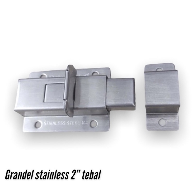 Grendel pintu slot stainless 2inch lebar merk Soligen